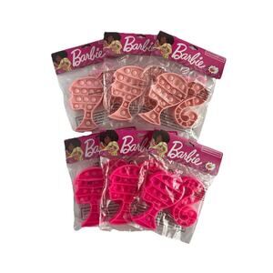 Barbie Pop It Fidget 5" Keychain Bundle Party Favors Stocking Stuffers (6 Pack)